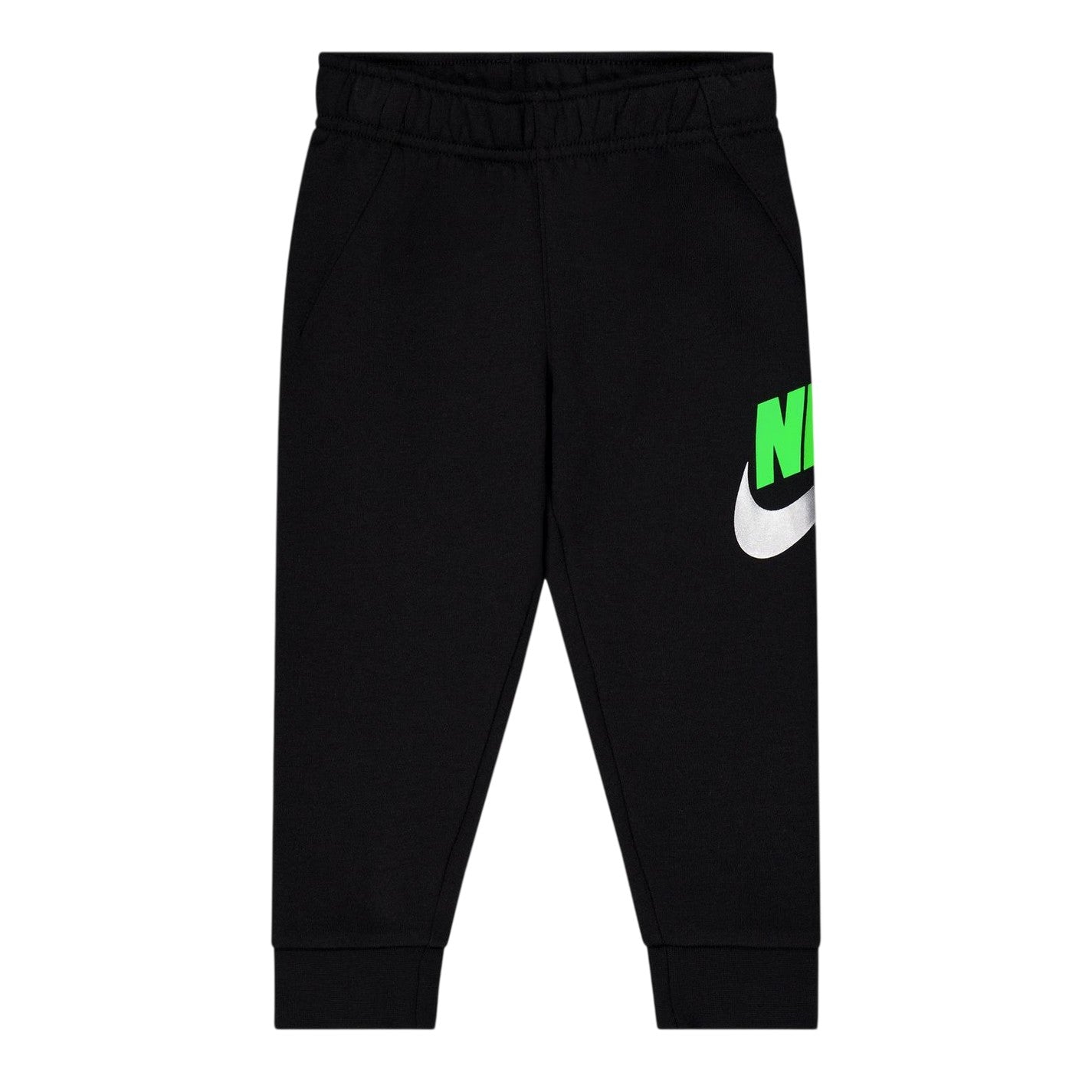 Black-Green - Front - Nike Childrens-Kids Club Joggers