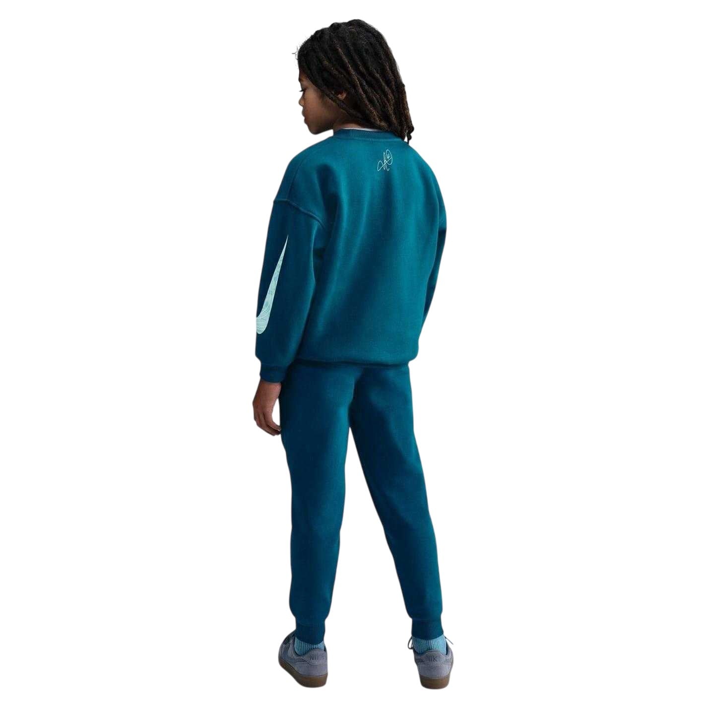 Abyss Blue - Back - Nike Childrens-Kids Kylian Mbappe Fleece Joggers
