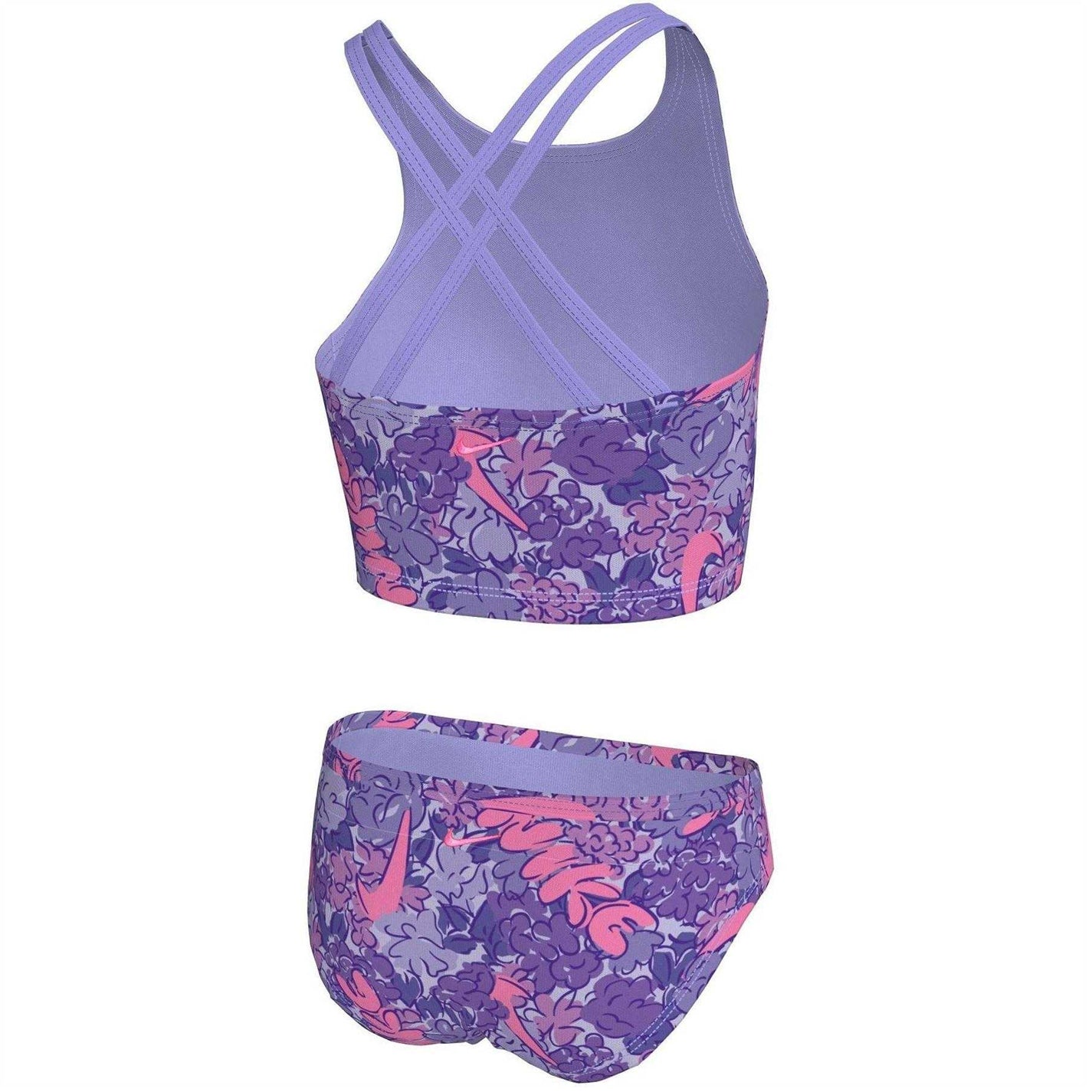 Light Thistle - Back - Nike Girls Floral Bikini Set