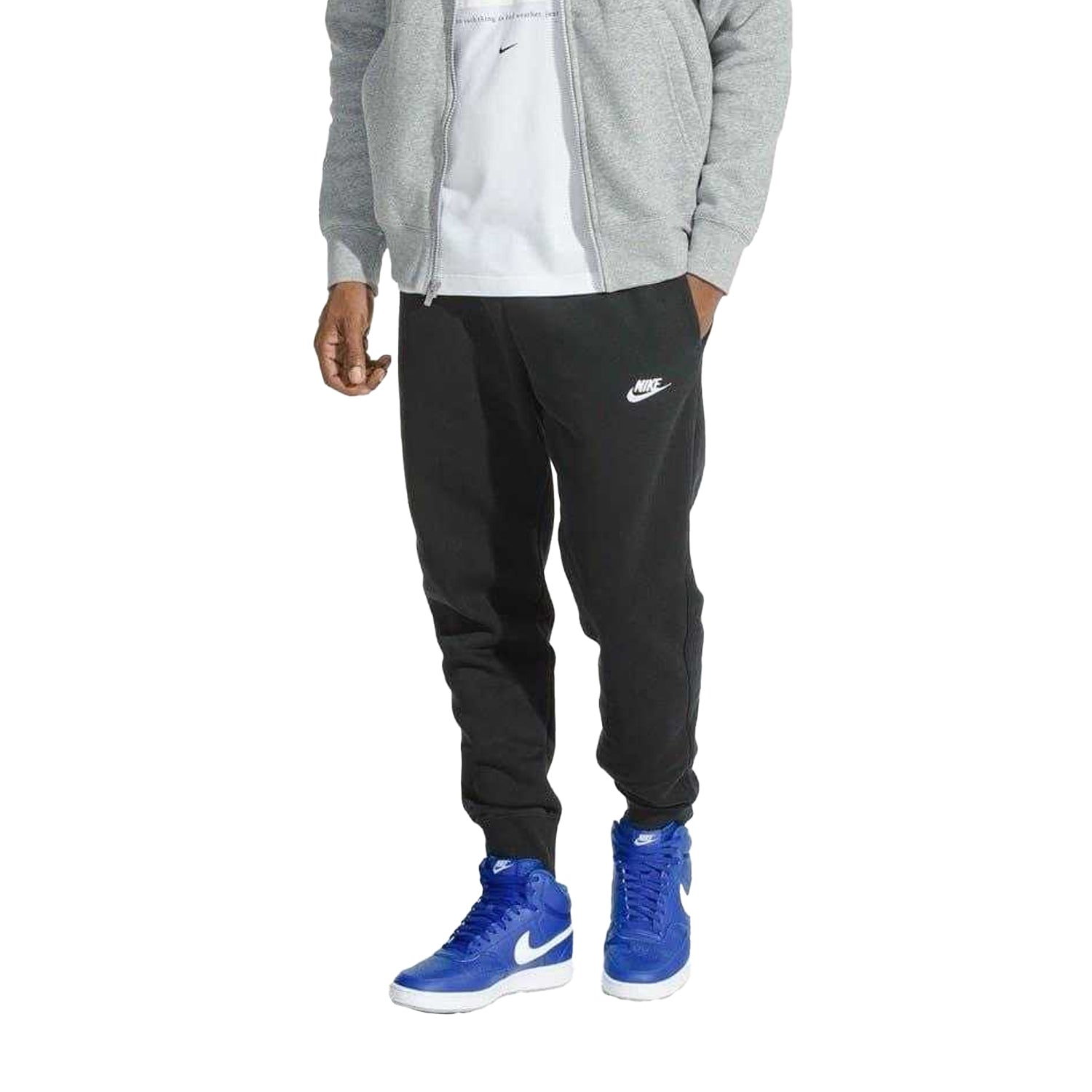 Black - Side - Nike Mens Sportswear Club Fleece Jogging Bottoms
