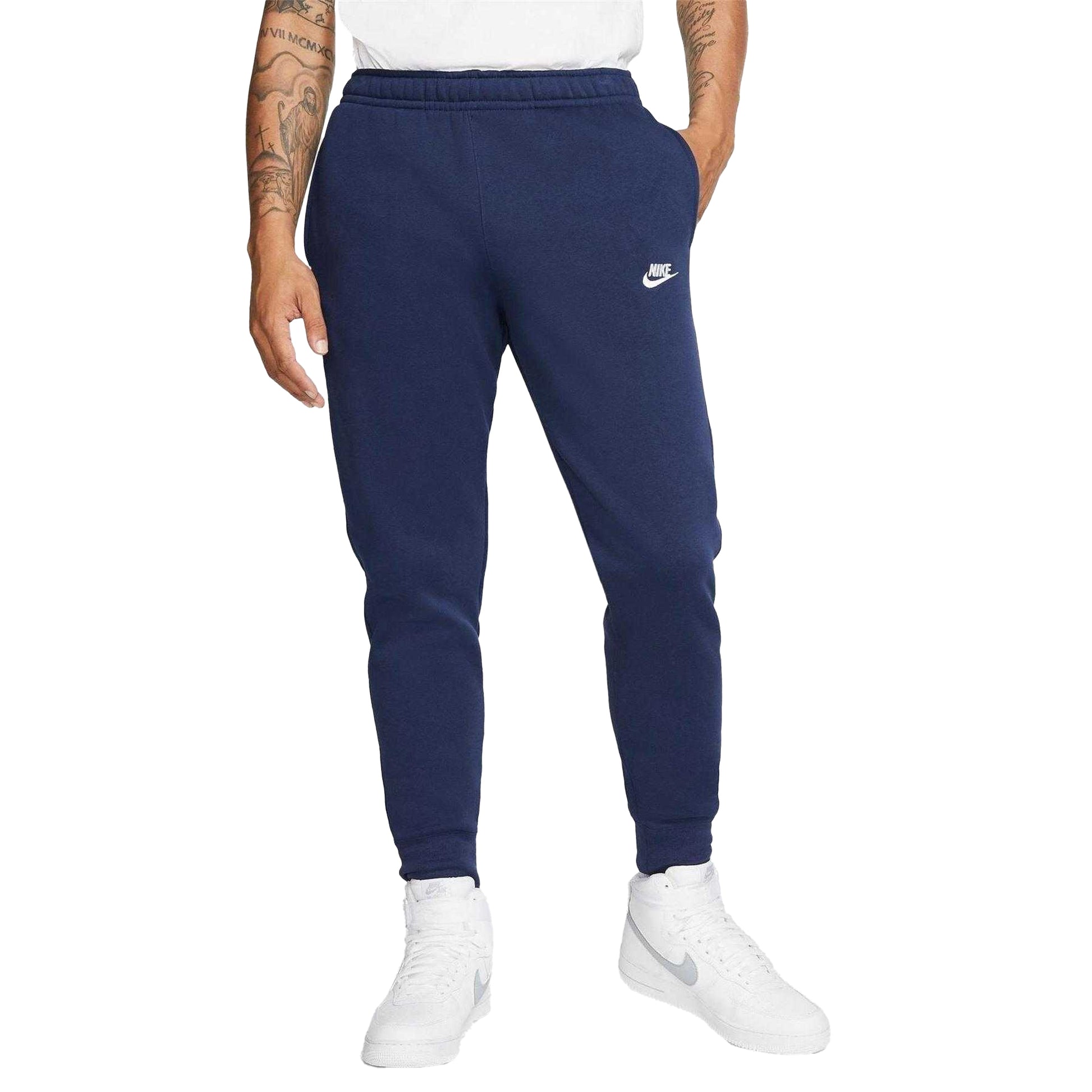 Midnight Navy - Side - Nike Mens Sportswear Club Fleece Jogging Bottoms