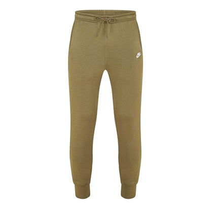 Olive-White - Front - Nike Mens Sportswear Club Fleece Jogging Bottoms