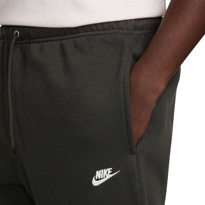 Sequoia Red-White - Side - Nike Mens Sportswear Club Fleece Jogging Bottoms