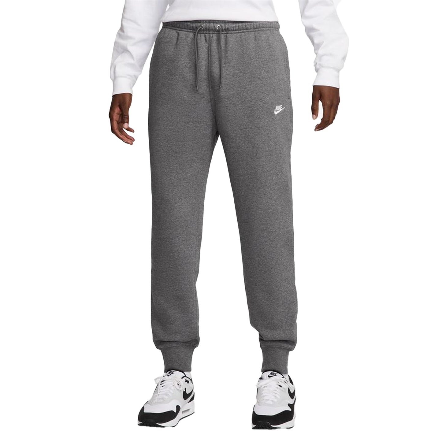 Charcoal - Front - Nike Mens Sportswear Club Fleece Jogging Bottoms