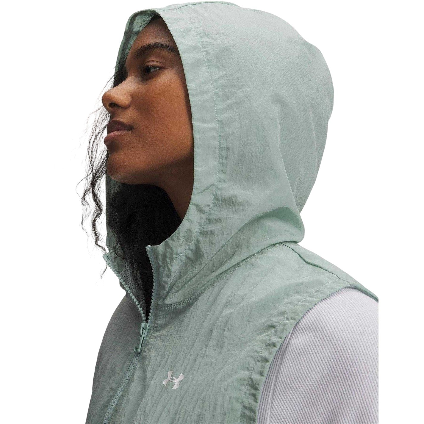 Blue-White - Side - Under Armour Womens-Ladies Rival Woven Vest Top