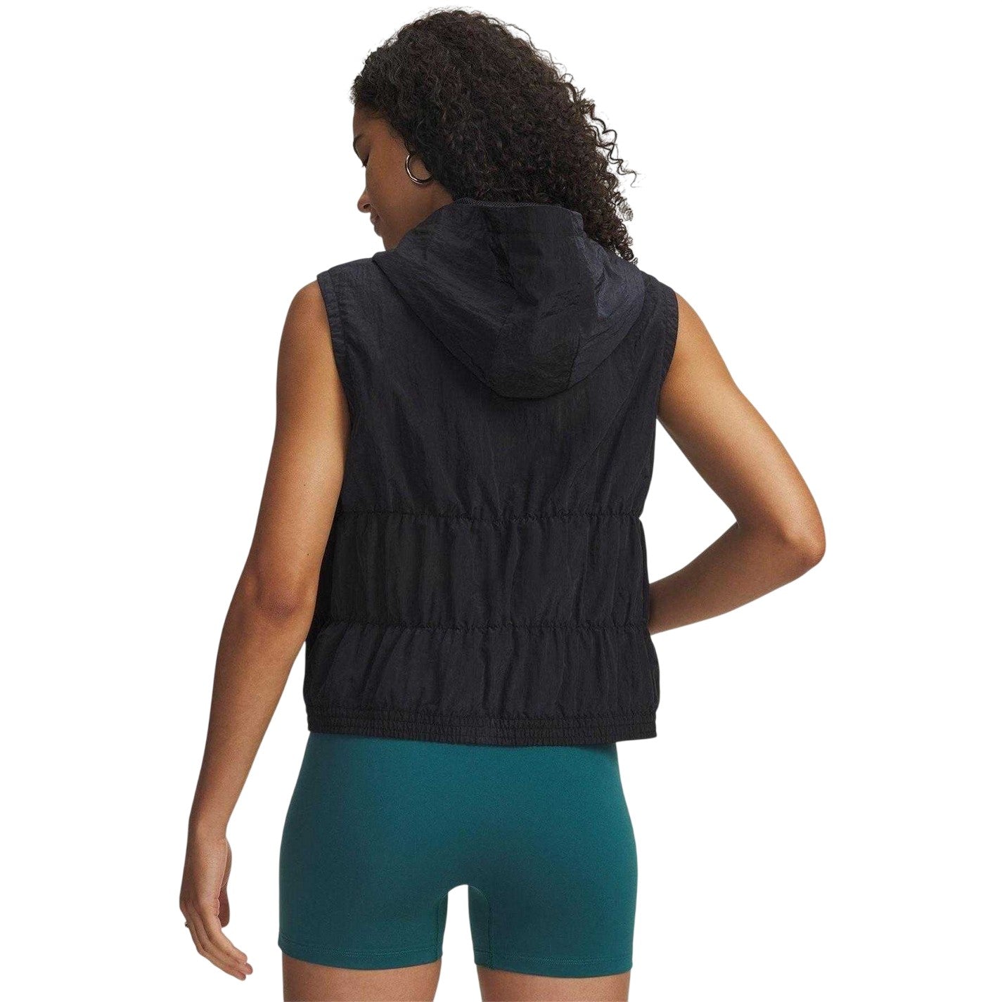 Black-White - Back - Under Armour Womens-Ladies Rival Woven Vest Top