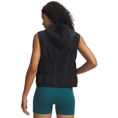 Black-White - Back - Under Armour Womens-Ladies Rival Woven Vest Top