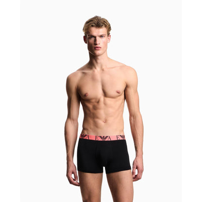 Black-Multicoloured - Back - Emporio Armani Mens Core Logo Underwear (Pack of 3)