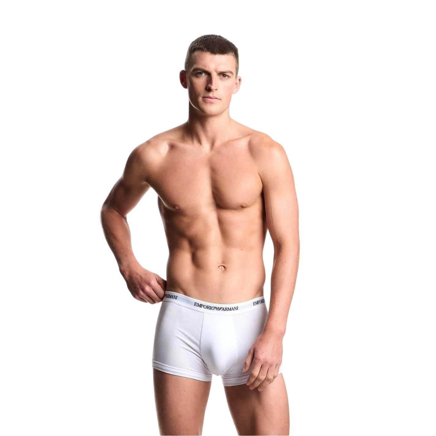 White - Side - Emporio Armani Mens Core Logo Underwear (Pack of 3)
