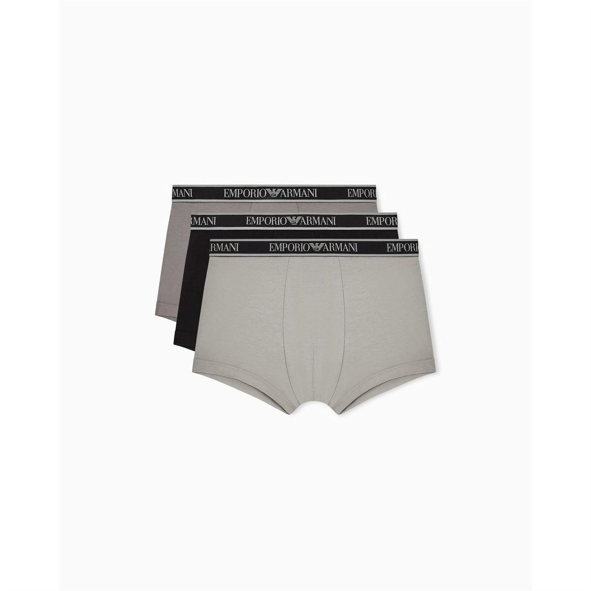 Black-Grey - Front - Emporio Armani Mens Core Logo Underwear (Pack of 3)