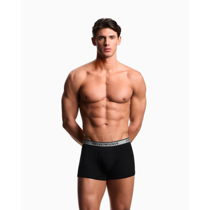 Black - Back - Emporio Armani Mens Core Logo Underwear (Pack of 3)