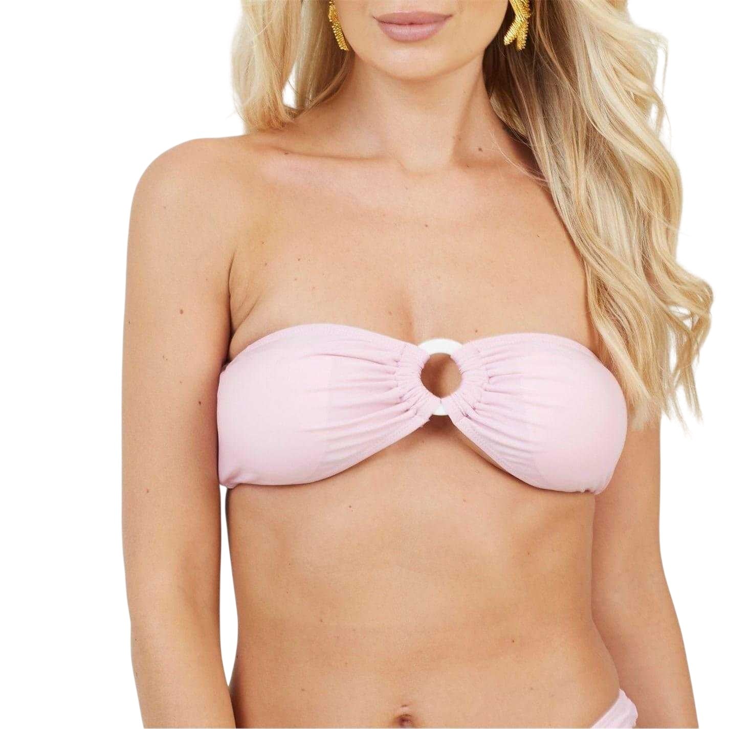 Pink - Front - Brave Soul Womens-Ladies Ring Bikini Top