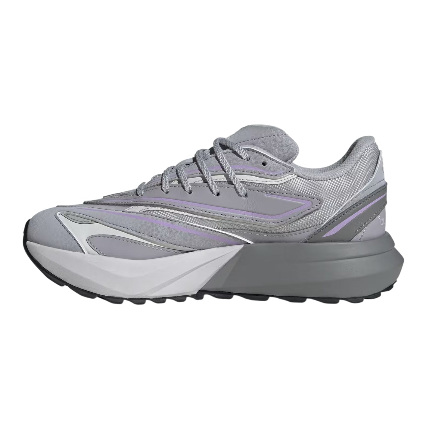 Grey-Plum - Lifestyle - Adidas Womens-Ladies Lightblaze Leather Lace Up Trainers