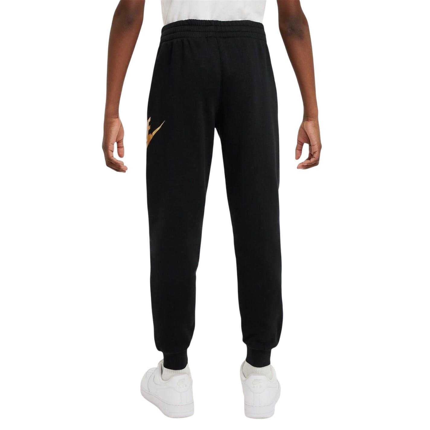 Black-Gold - Back - Nike Childrens-Kids Club HBR Fleece Joggers