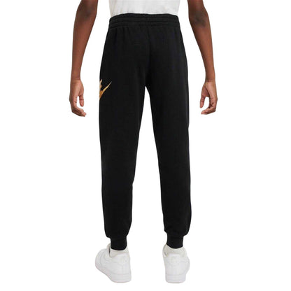 Black-Gold - Back - Nike Childrens-Kids Club HBR Fleece Joggers