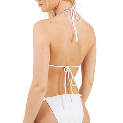 White - Back - Brave Soul Womens-Ladies Frill Bikini Top