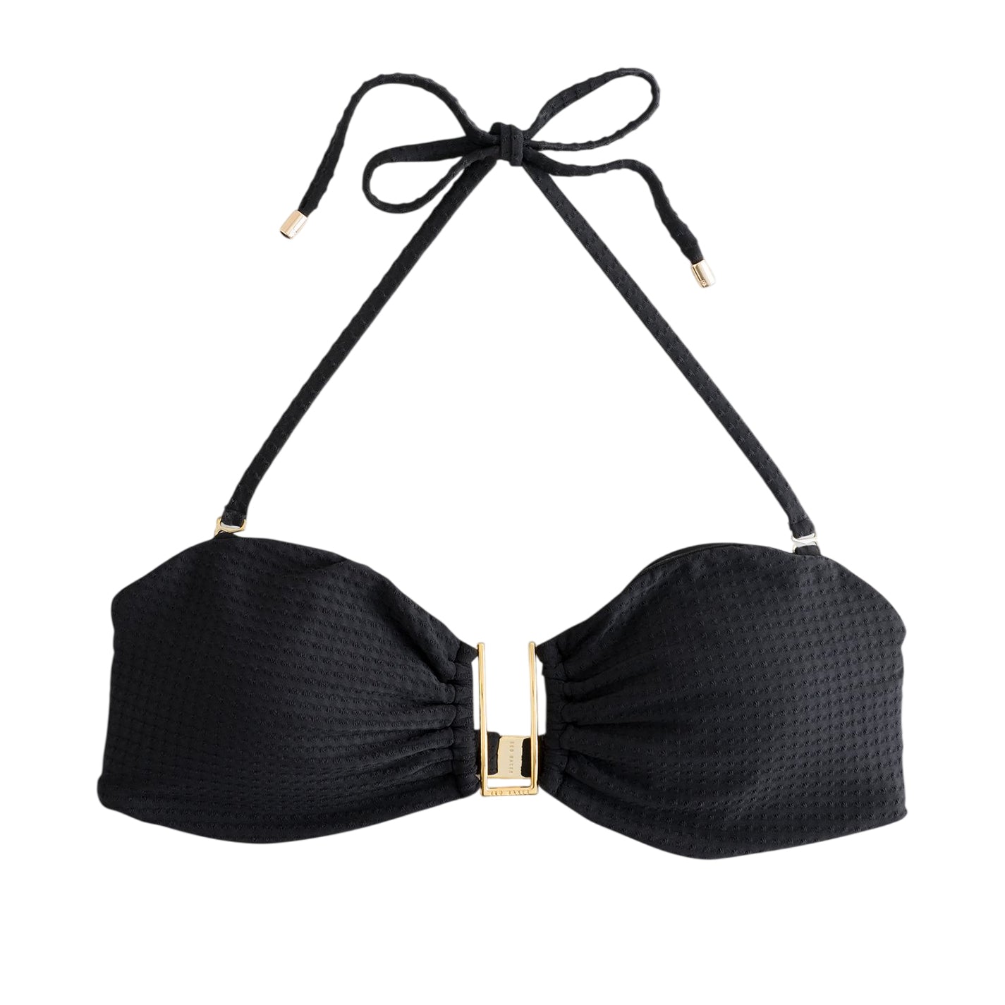Black - Front - Ted Baker Womens-Ladies Bar Tie Up Bikini Top