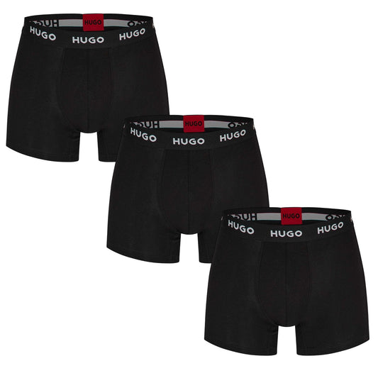 Black - Front - Hugo Mens Boxer Briefs (Pack of 3)