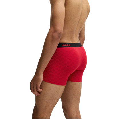 Black-Red - Side - Hugo Mens Boxer Briefs (Pack of 3)
