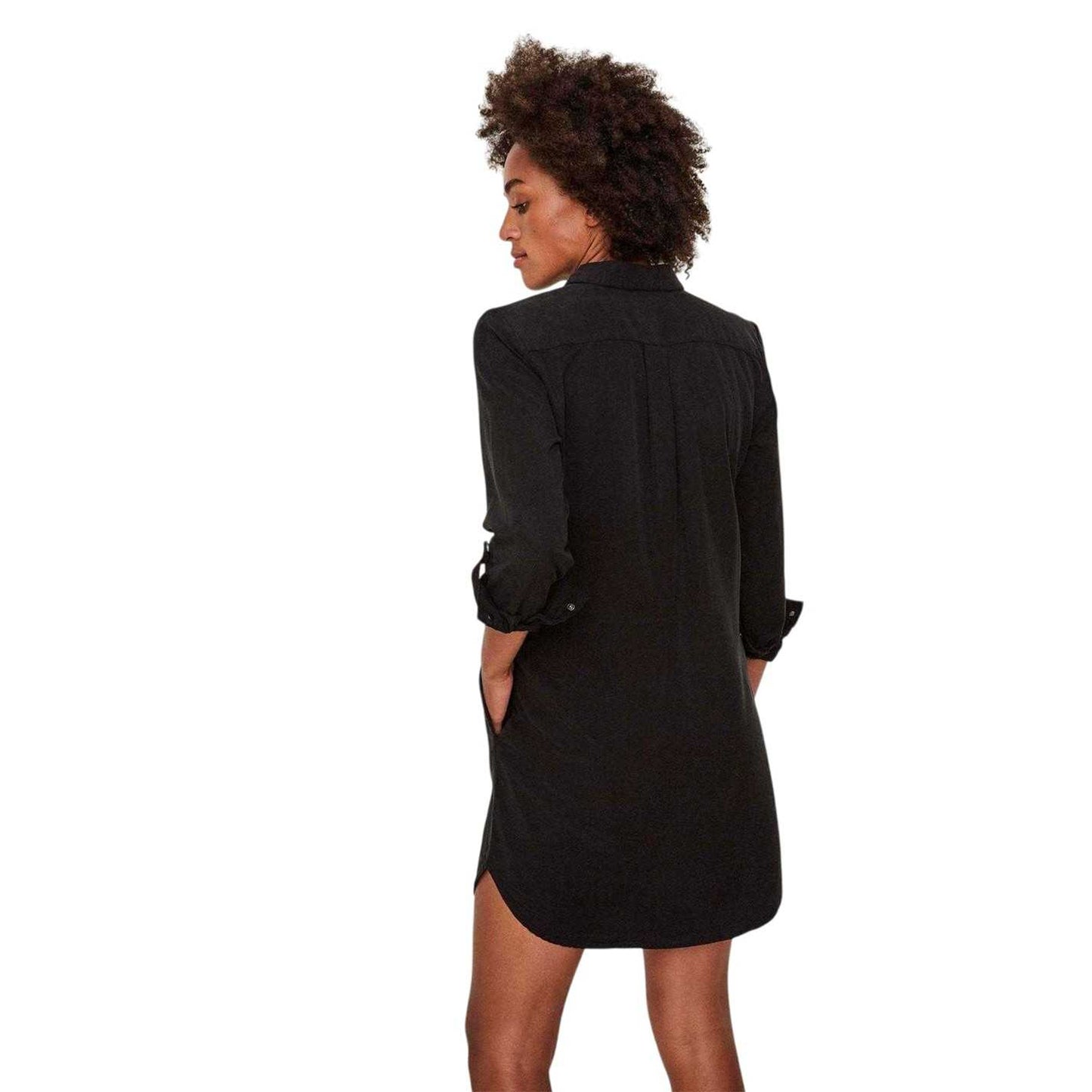 Black - Lifestyle - Vero Moda Womens-Ladies Sigga Long-Sleeved Shirt Dress