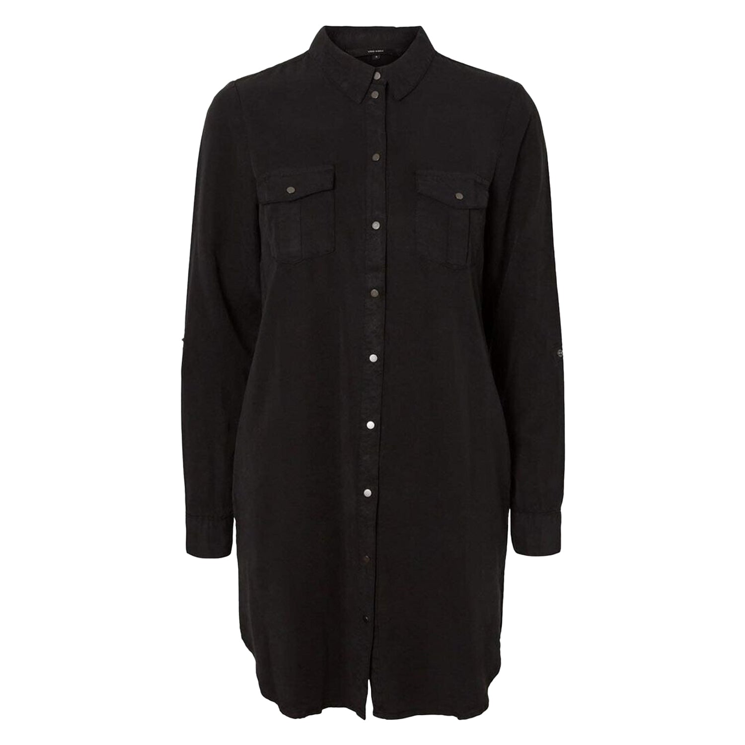 Black - Front - Vero Moda Womens-Ladies Sigga Long-Sleeved Shirt Dress