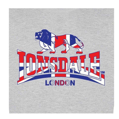 Grey - Side - Lonsdale Mens Union Jack Logo Sweatshirt