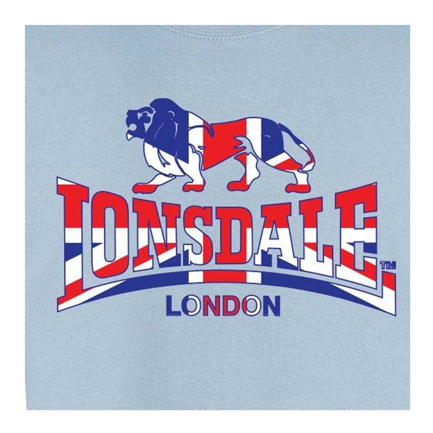 Sky Blue - Side - Lonsdale Mens Union Jack Logo Sweatshirt