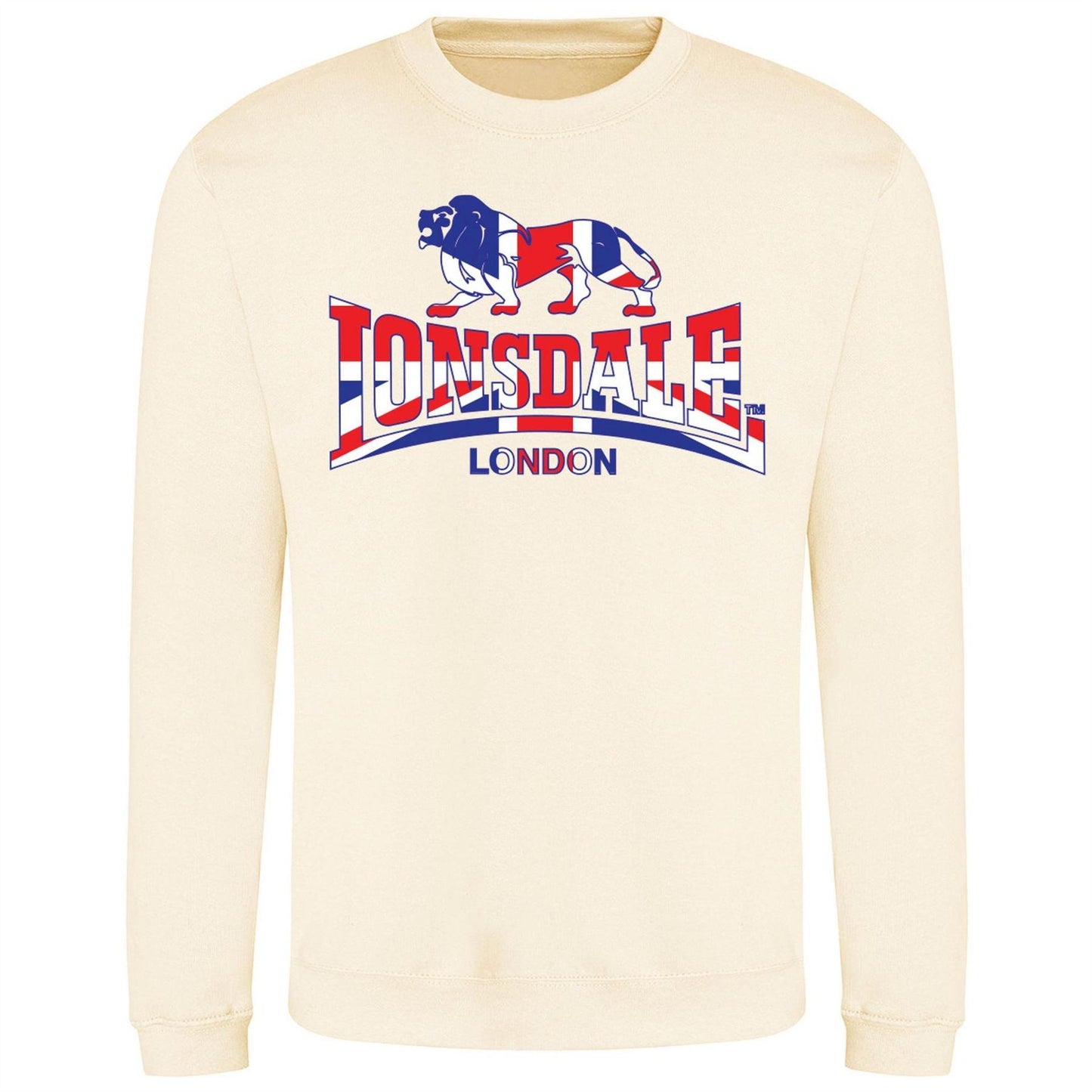 Vanilla - Front - Lonsdale Mens Union Jack Logo Sweatshirt
