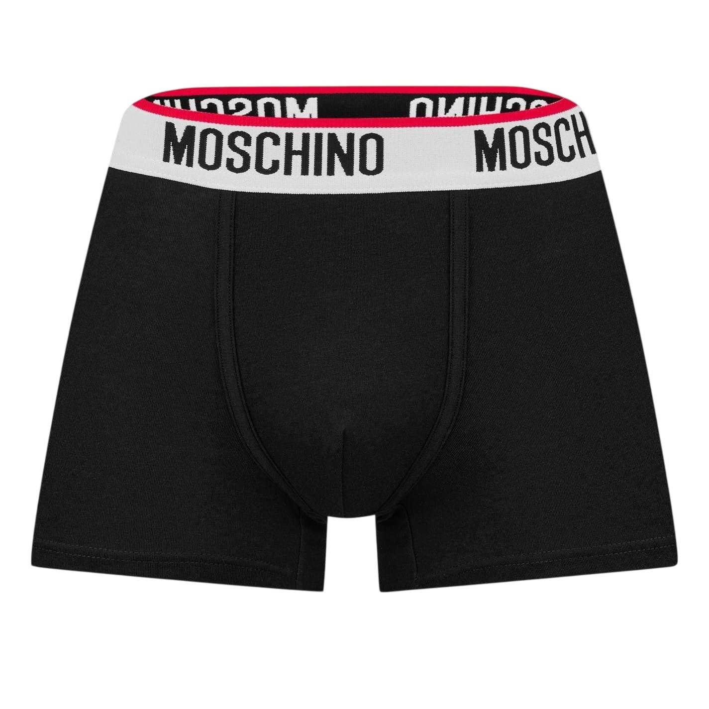 Black - Back - Moschino Mens Cotton Blend Boxer Shorts (Pack of 3)