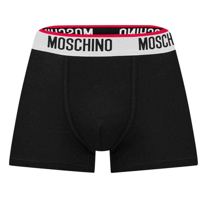 Black - Back - Moschino Mens Cotton Blend Boxer Shorts (Pack of 3)