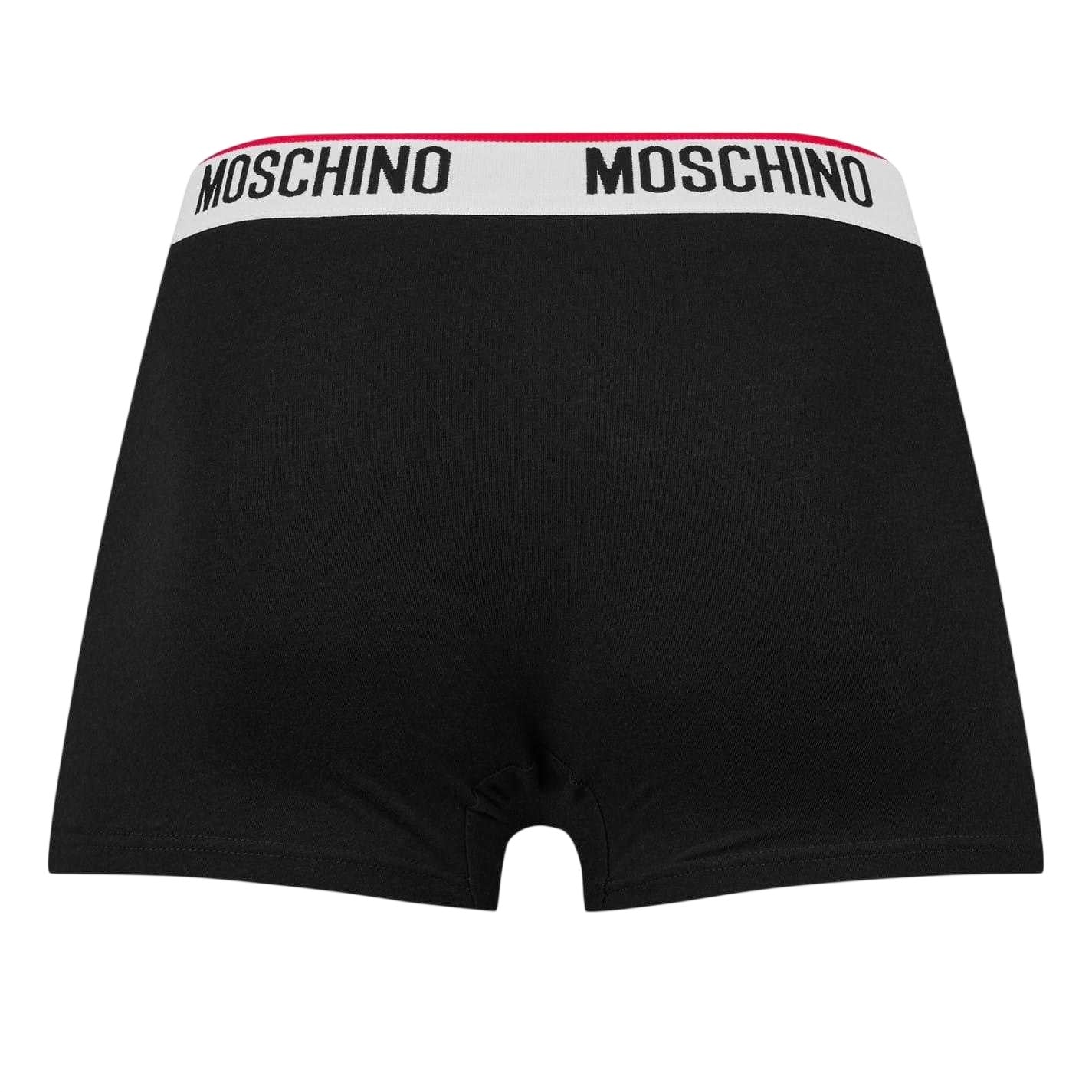 Black - Side - Moschino Mens Cotton Blend Boxer Shorts (Pack of 3)