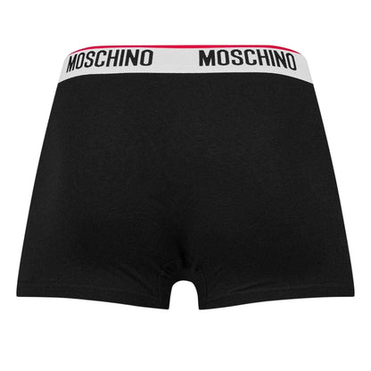 Black - Side - Moschino Mens Cotton Blend Boxer Shorts (Pack of 3)
