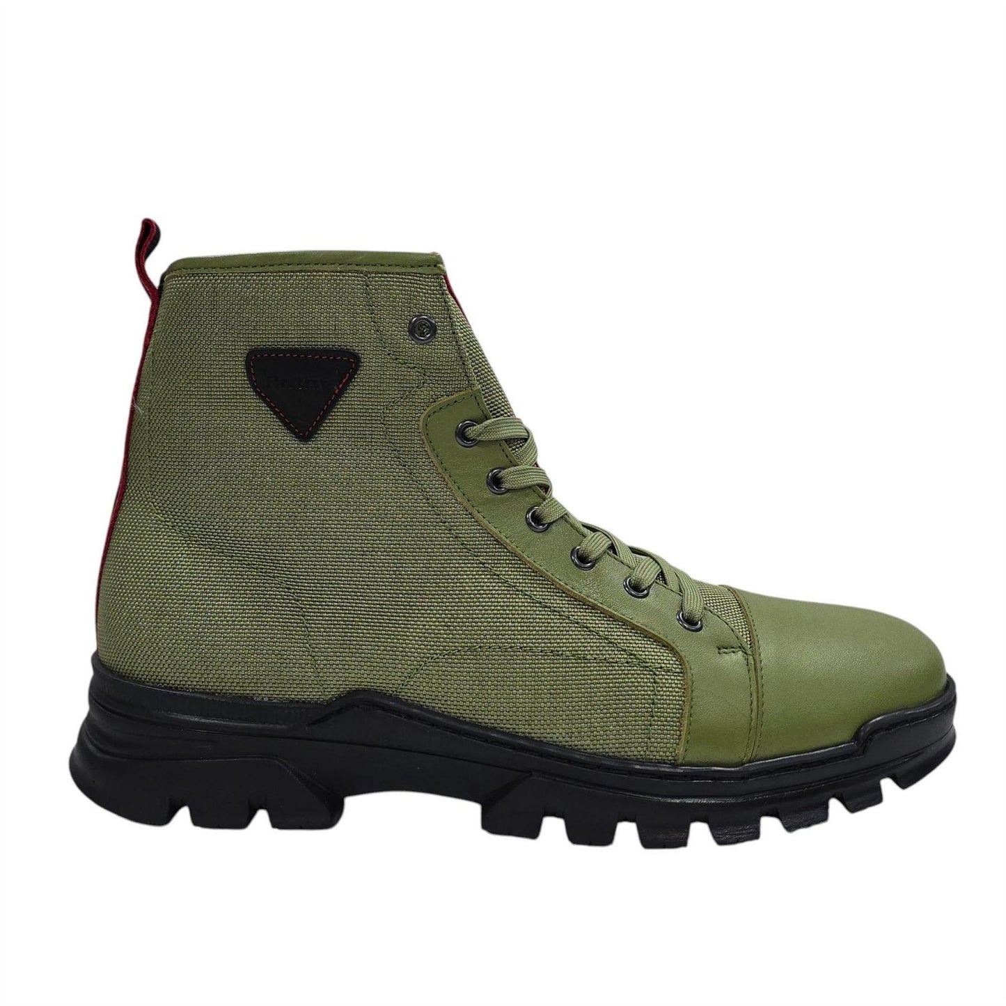 Light Green - Front - Firetrap Mens Lucas Leather Combat Boots