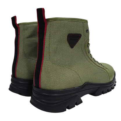 Light Green - Back - Firetrap Mens Lucas Leather Combat Boots