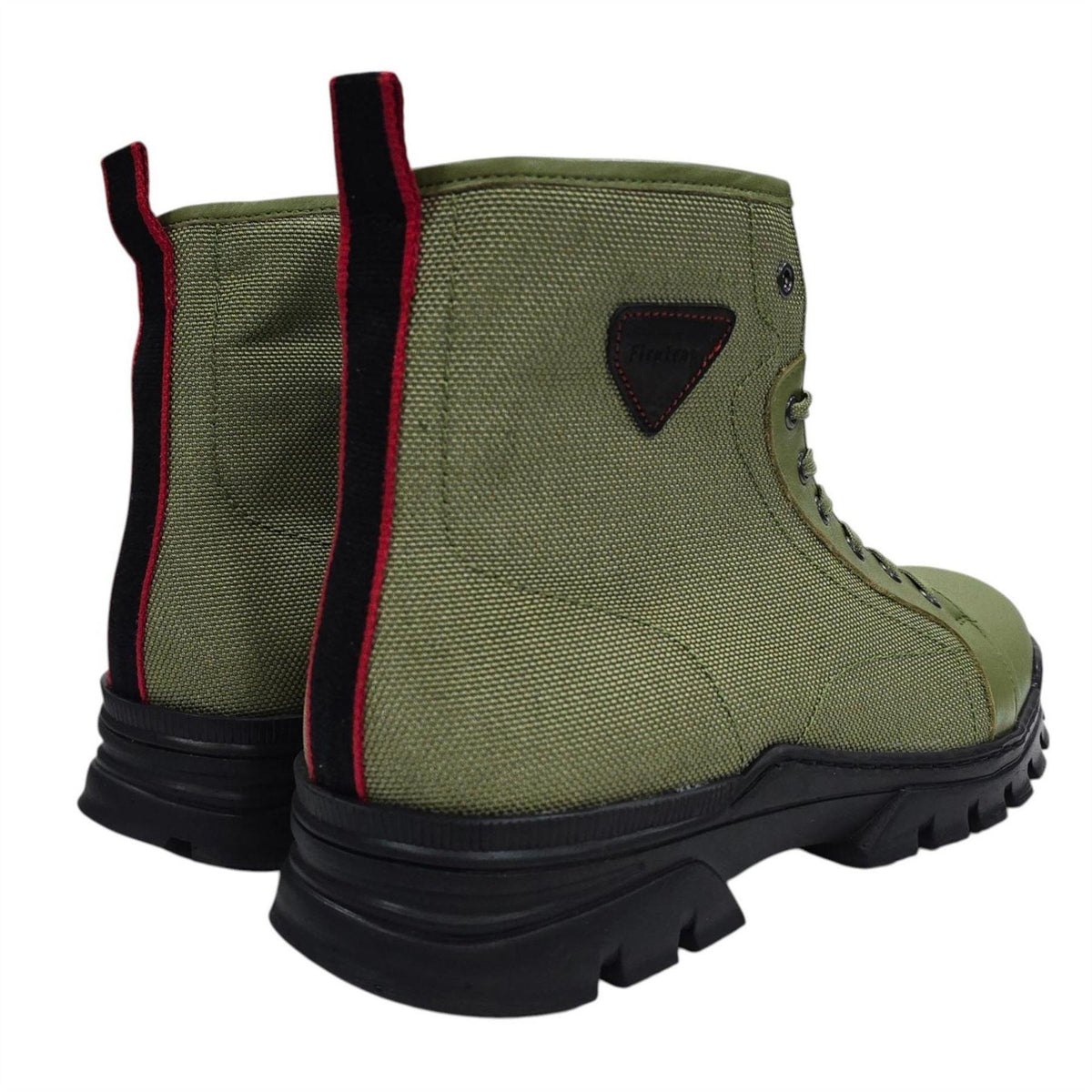 Light Green - Back - Firetrap Mens Lucas Leather Combat Boots