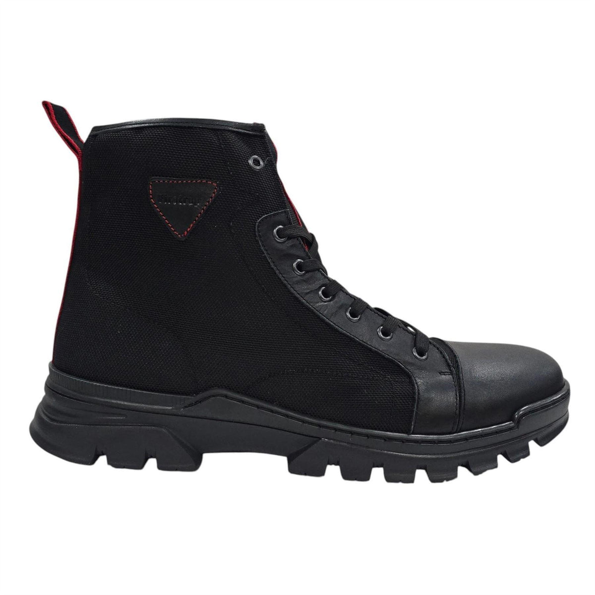 Black - Front - Firetrap Mens Lucas Leather Combat Boots