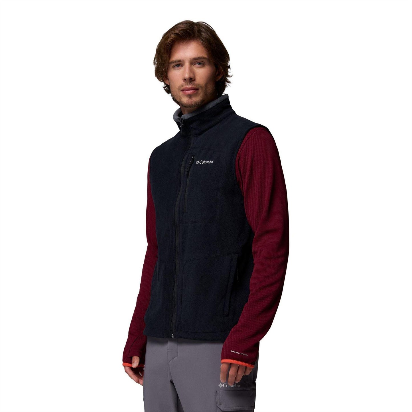 Black - Side - Columbia Mens Fleece Lightweight Walking Gilet