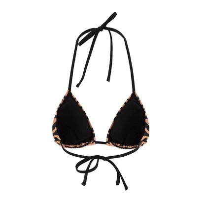 Black-Brown - Back - SoulCal Womens-Ladies Tiger Print Tie Back Bikini Top