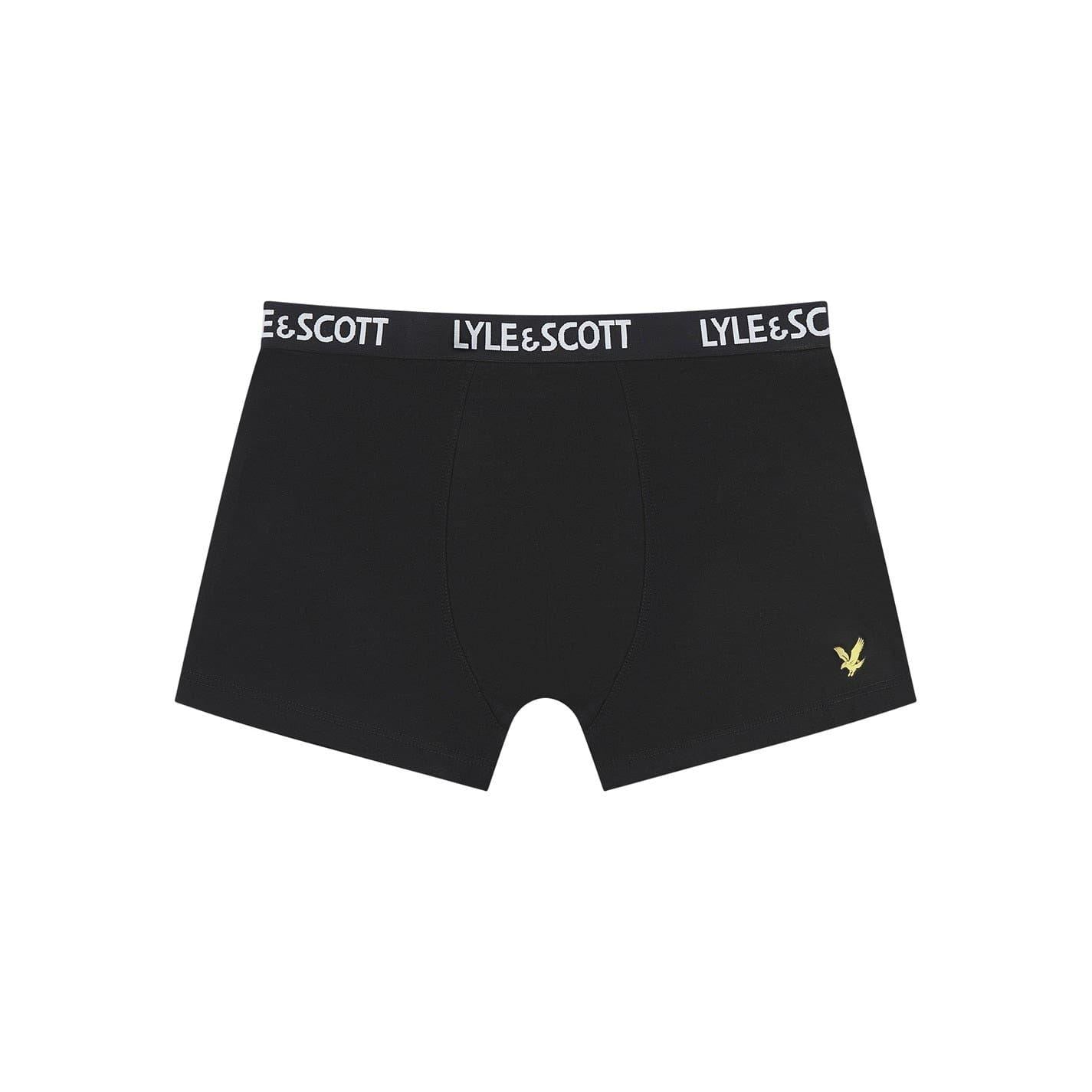 Multicoloured - Side - Lyle & Scott Childrens-Kids Ned Boxer Briefs (Pack of 5)