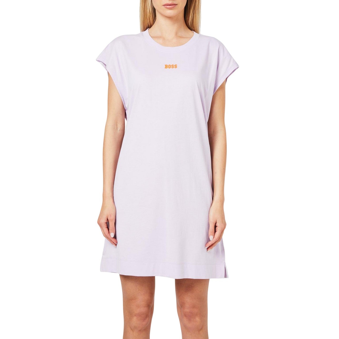 Purple - Side - Boss Womens-Ladies Crew Neck T-Shirt Dress