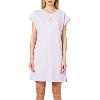 Purple - Side - Boss Womens-Ladies Crew Neck T-Shirt Dress