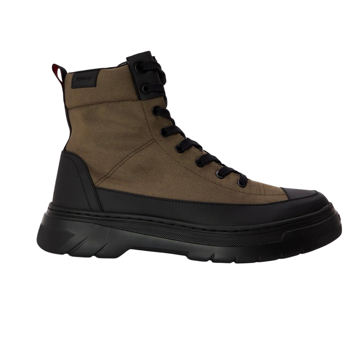 Dark Green - Front - Hugo Boss Womens-Ladies Urian Halb Leather Ankle Boots