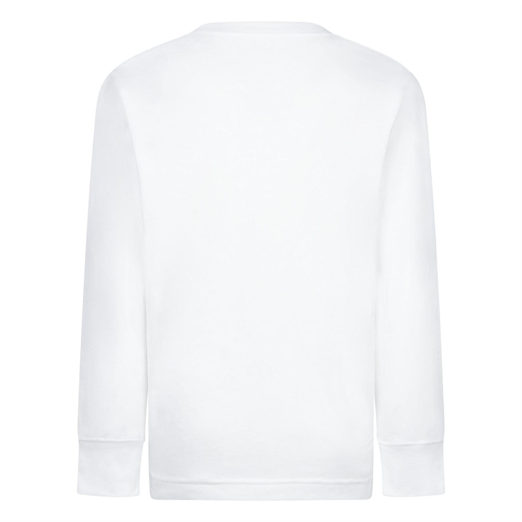 White - Back - Nike Childrens-Kids 3D Logo Long-Sleeved T-Shirt