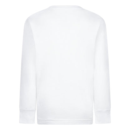 White - Back - Nike Childrens-Kids 3D Logo Long-Sleeved T-Shirt