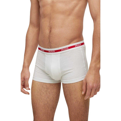 White - Side - Hugo Mens Organic Boxer Briefs (Pack of 3)