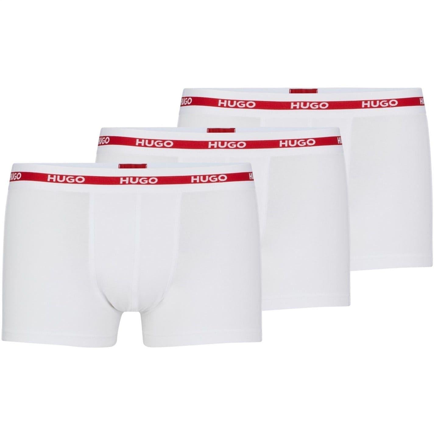 White - Front - Hugo Mens Organic Boxer Briefs (Pack of 3)