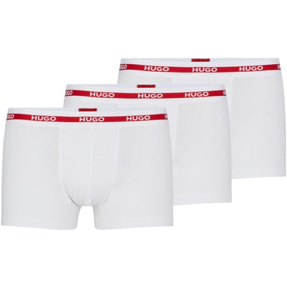 White - Front - Hugo Mens Organic Boxer Briefs (Pack of 3)