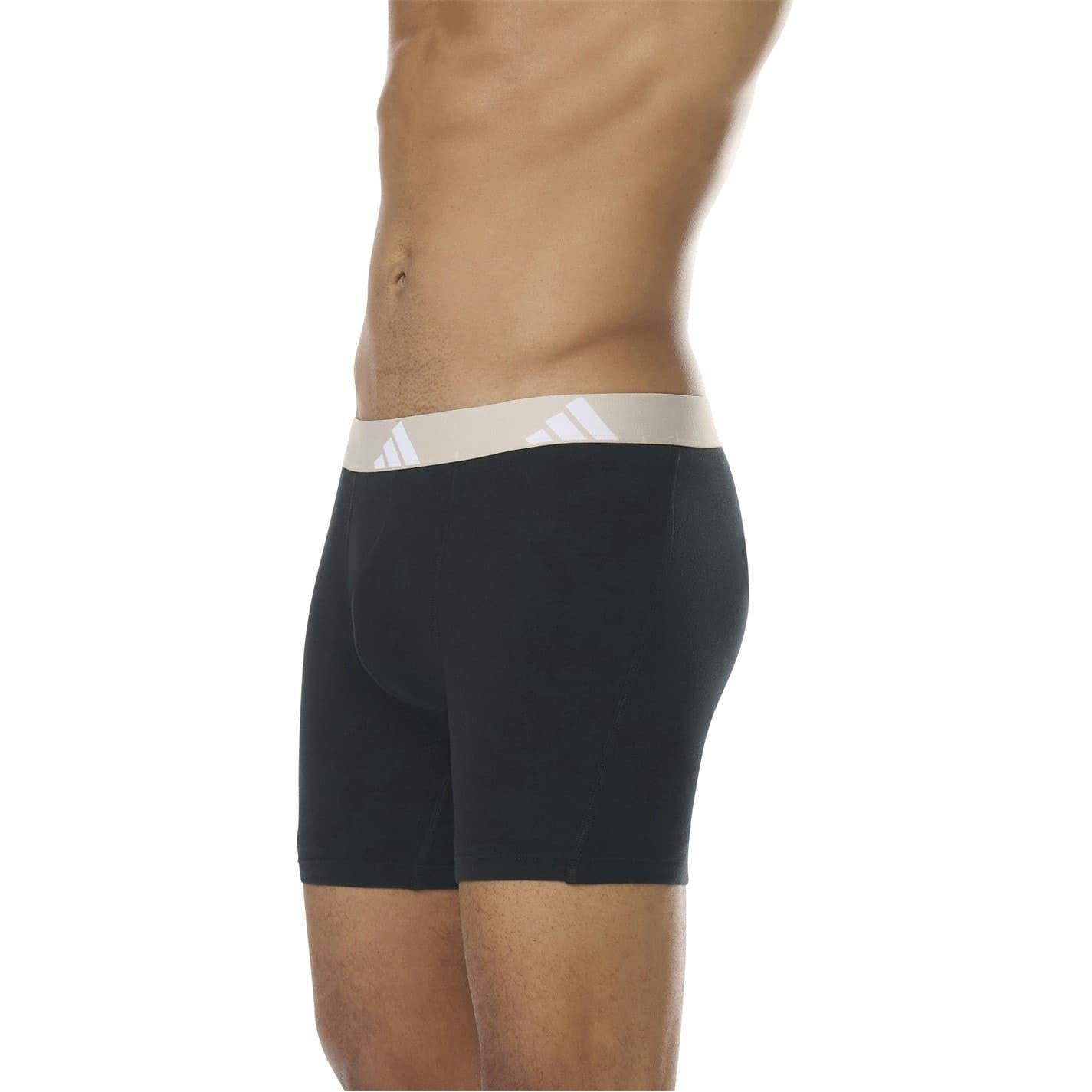 Black - Side - Adidas Mens Active Flex Boxer Shorts (Pack of 3)