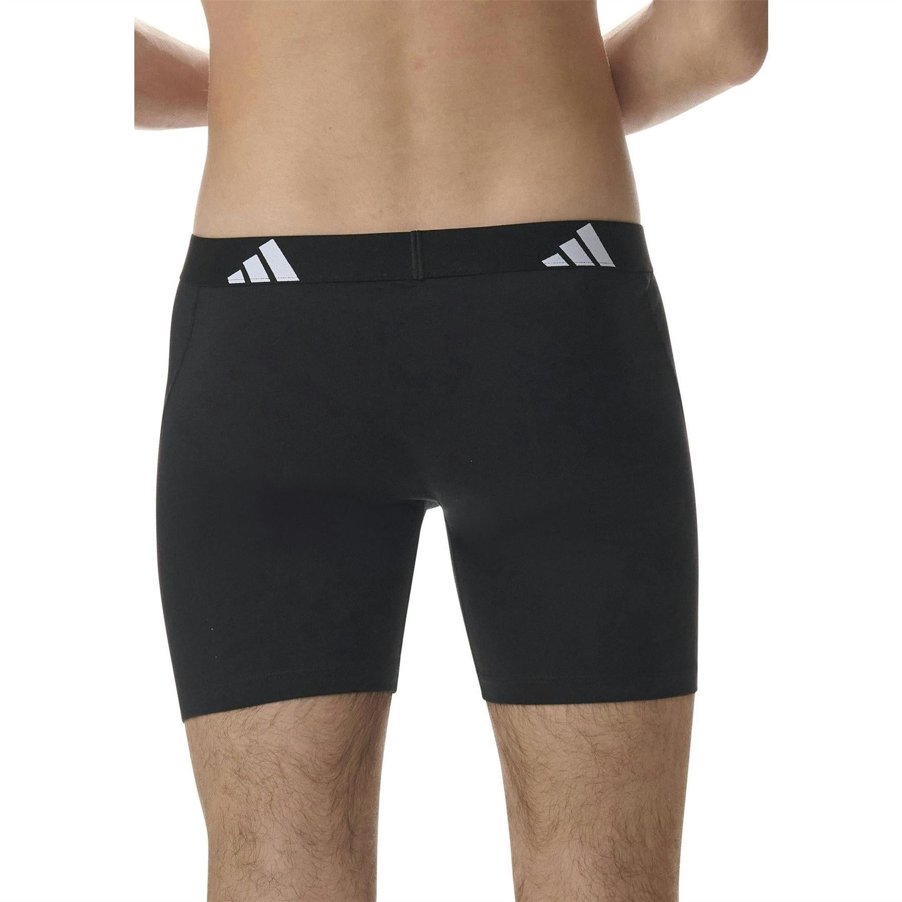 Black - Close up - Adidas Mens Active Flex Boxer Shorts (Pack of 3)