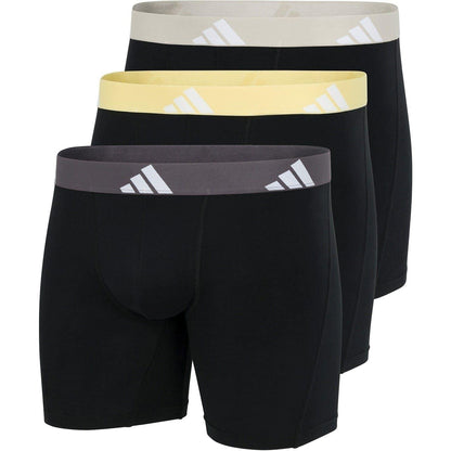Black - Front - Adidas Mens Active Flex Boxer Shorts (Pack of 3)